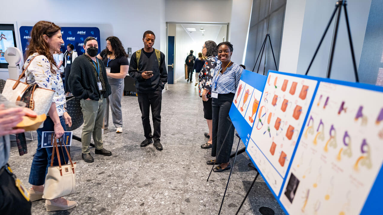 Student presents their research findings