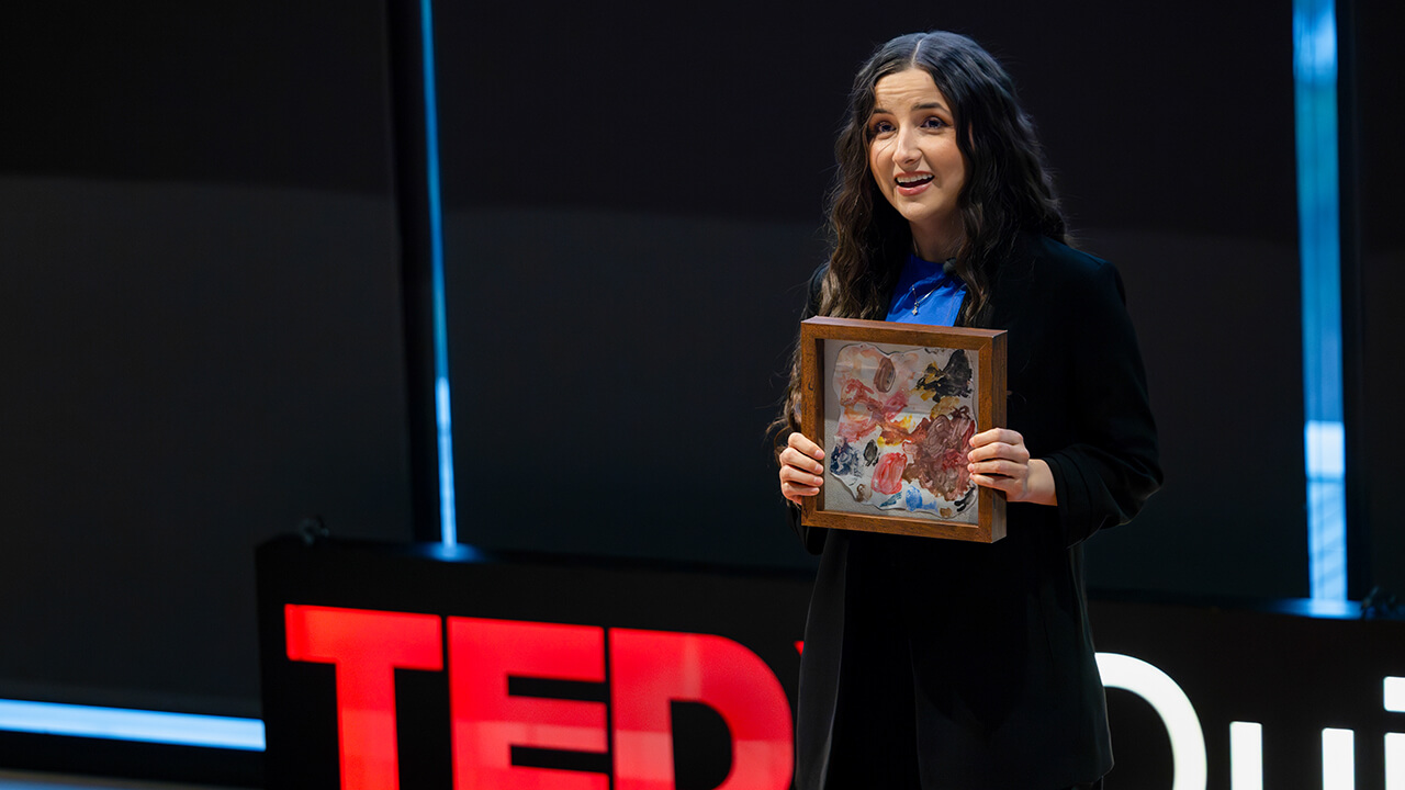 Medical student presenting at Tedx QuinnipiacU
