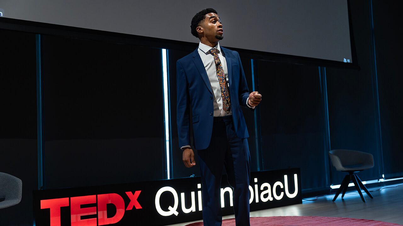 Amari Smith speaking at Tedx QuinnipiacU