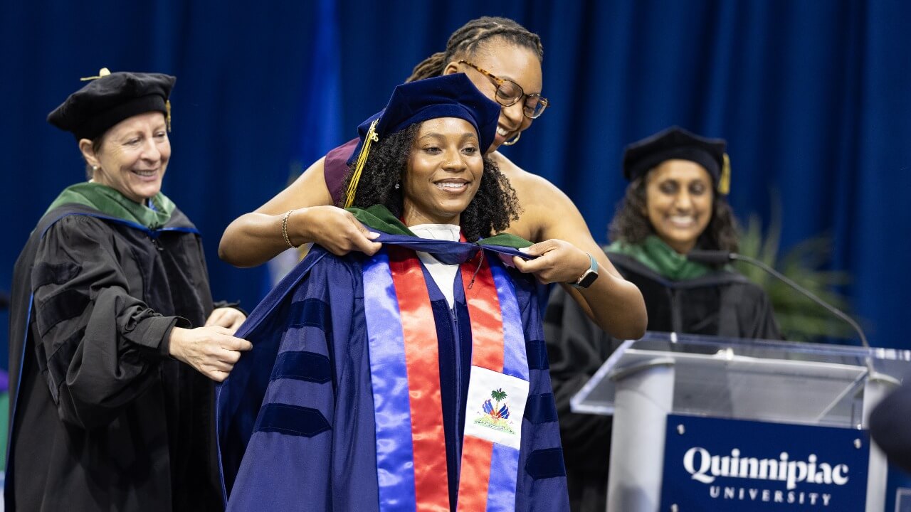 Graduated hooded by a guest