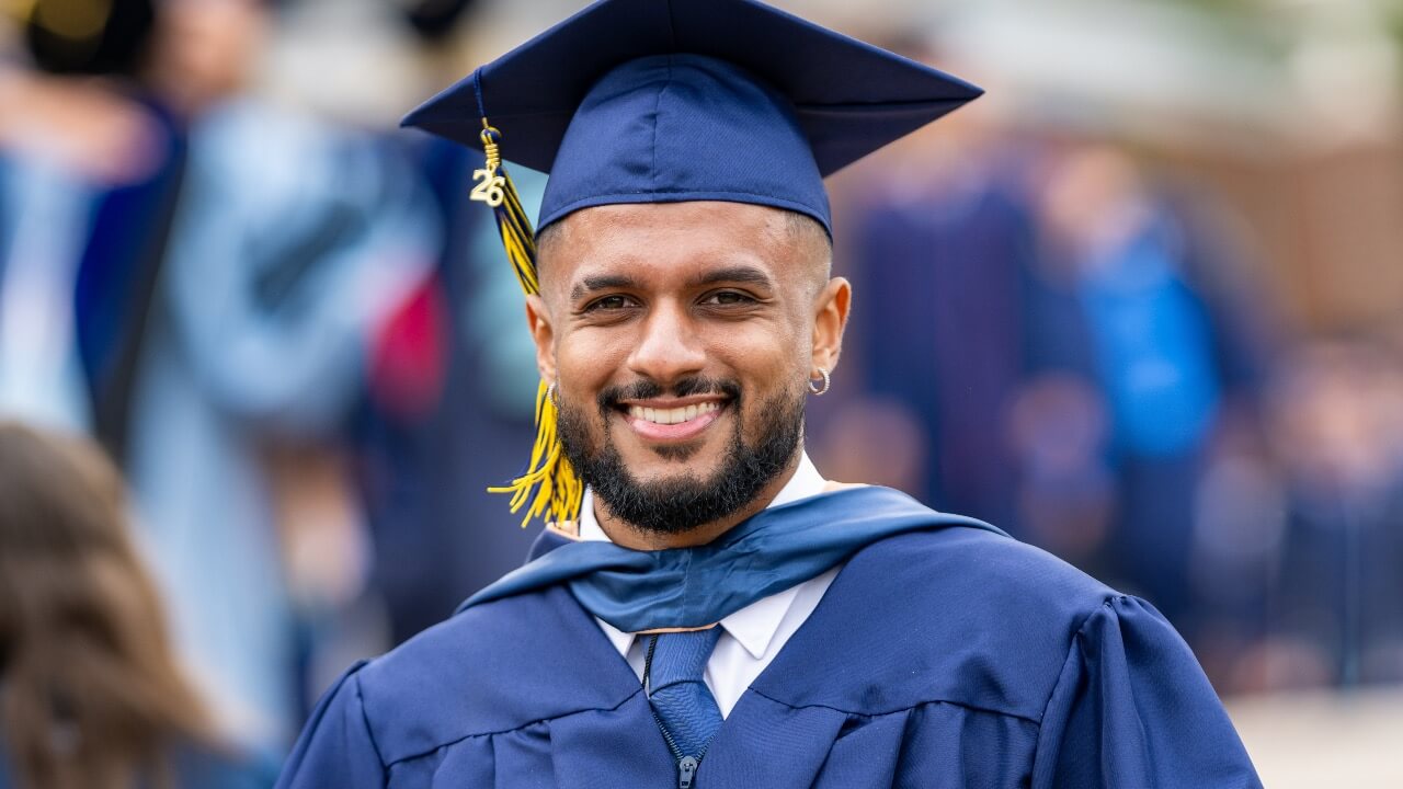 Graduate smiling