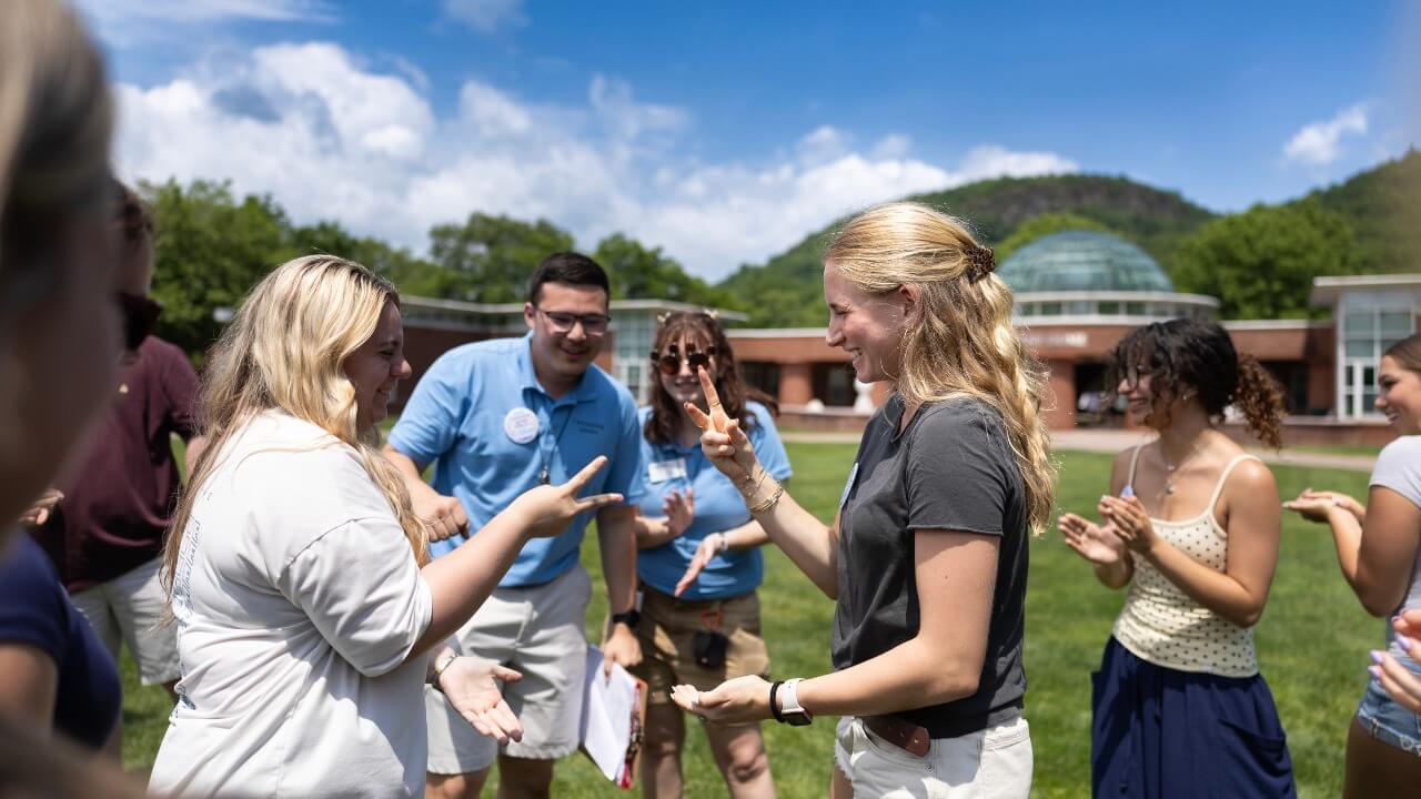 Students bonding during Orientation
