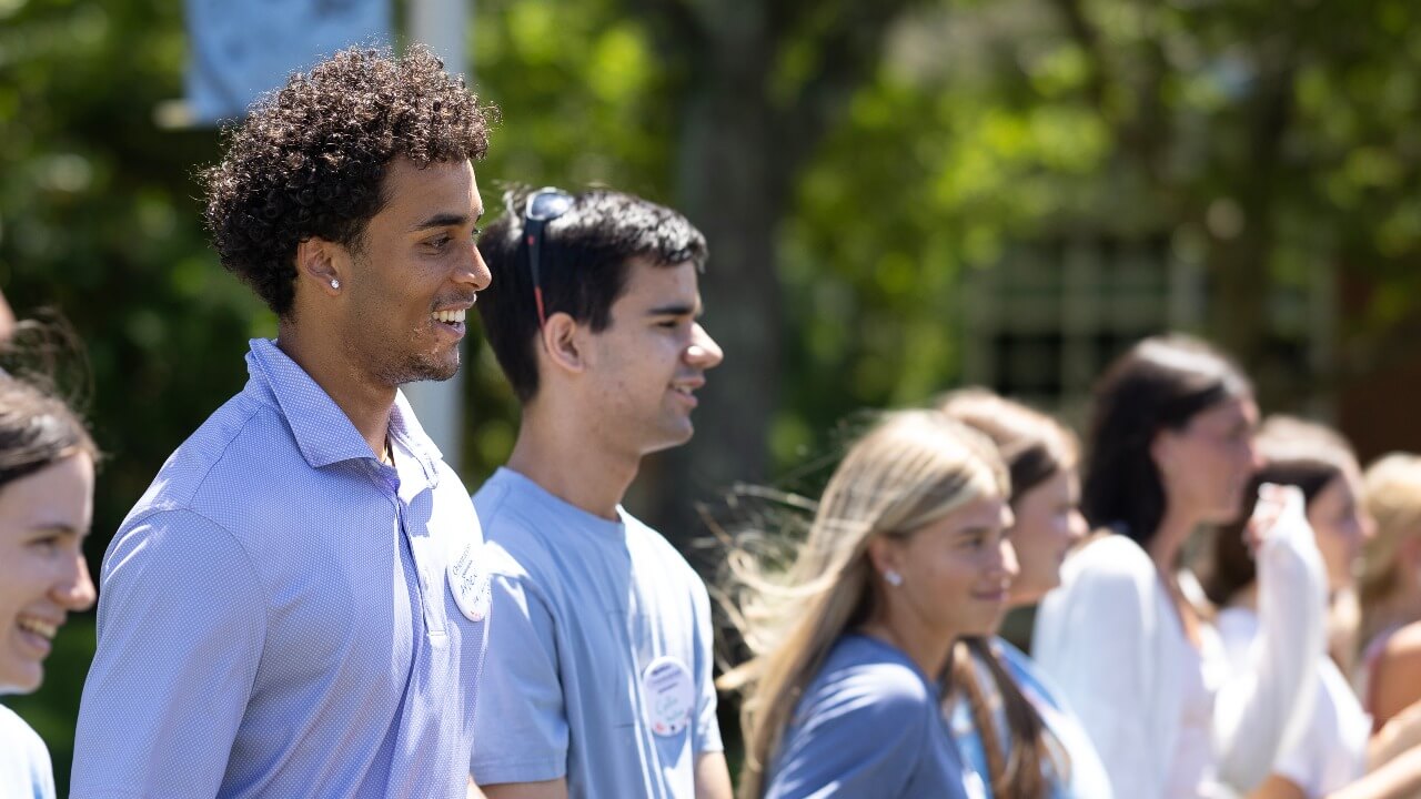 Students talking together at Orientation