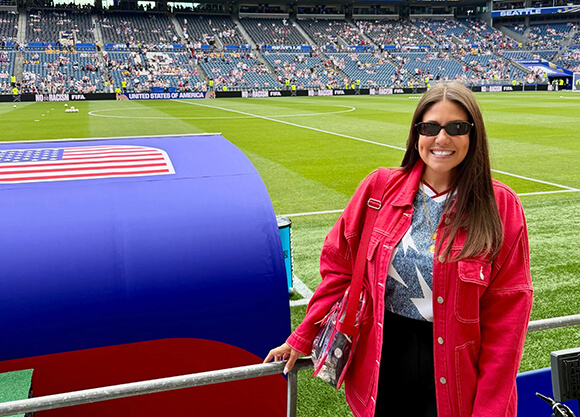 Joanna Soricelli '07 at the FIFA 2026 World Cup in Seattle, Washington