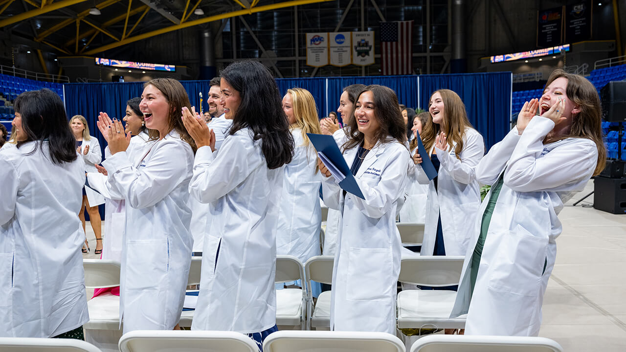 Students clapping and cheering