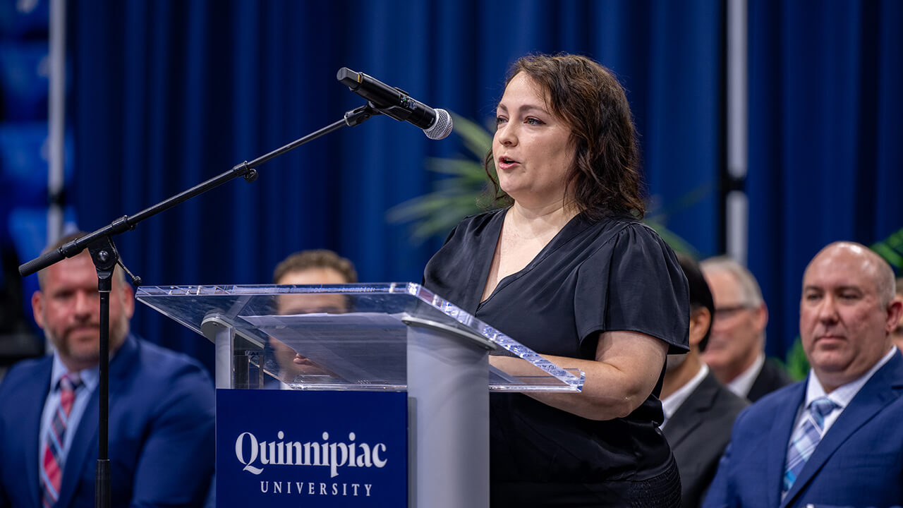 Speaker at the podium