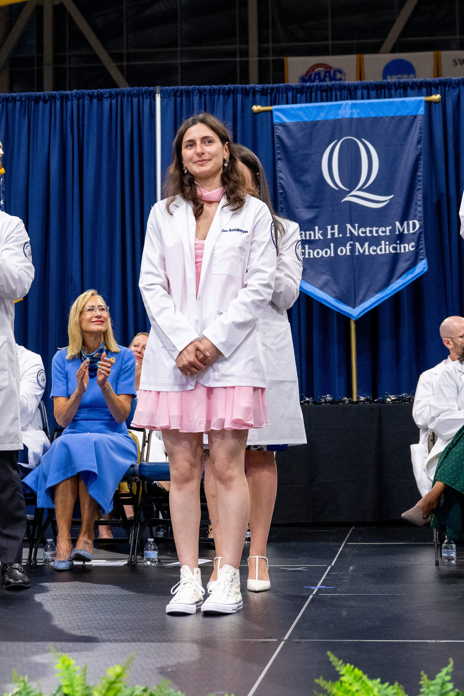 Vera Arestakesyan, MD ’30 receiving her white coat