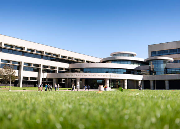 Exterior of School of Nursing building on North Haven Campus